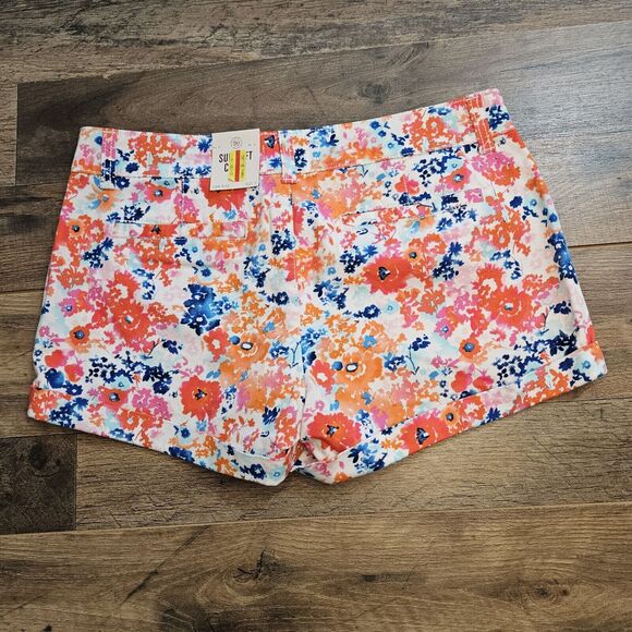New Sun Soft Shorts Chino Floral Juniors 5 Cotton Stretch Summer - Picture 8 of 14